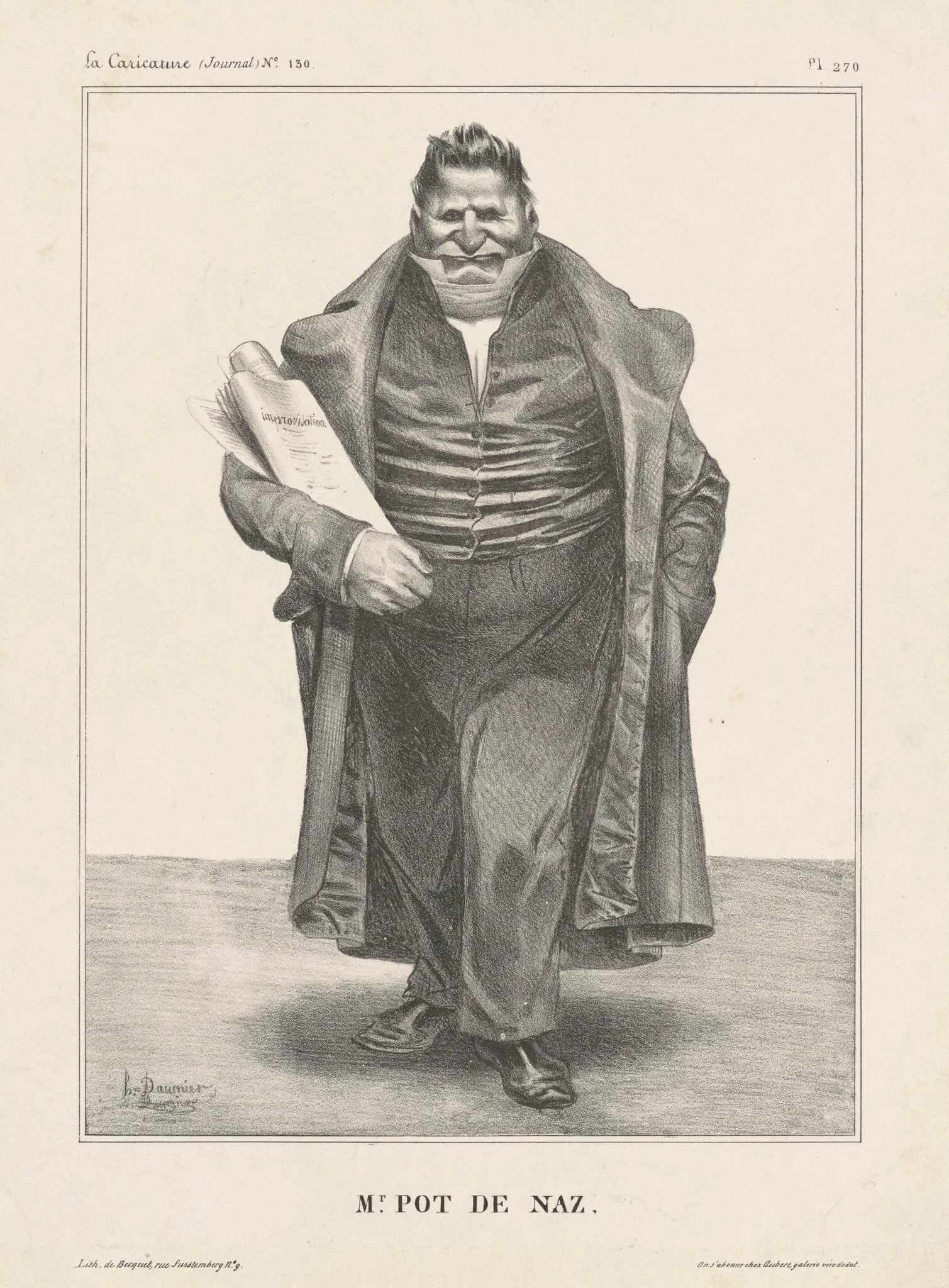 Mr. Pot de Noz., by Honoré Daumier, ink, 1833