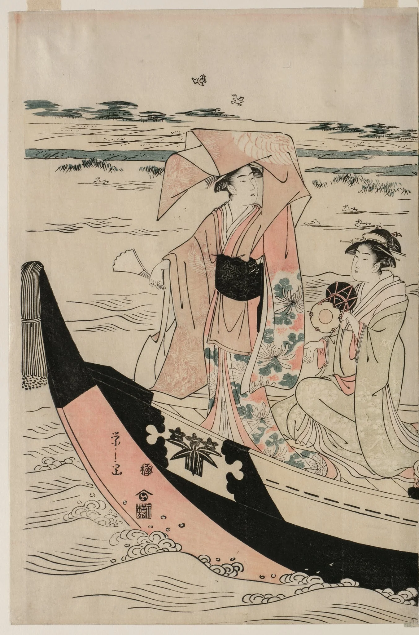 Women in a Pleasure Boat on the Sumida River, by Chôbunsai Eishi, 1794