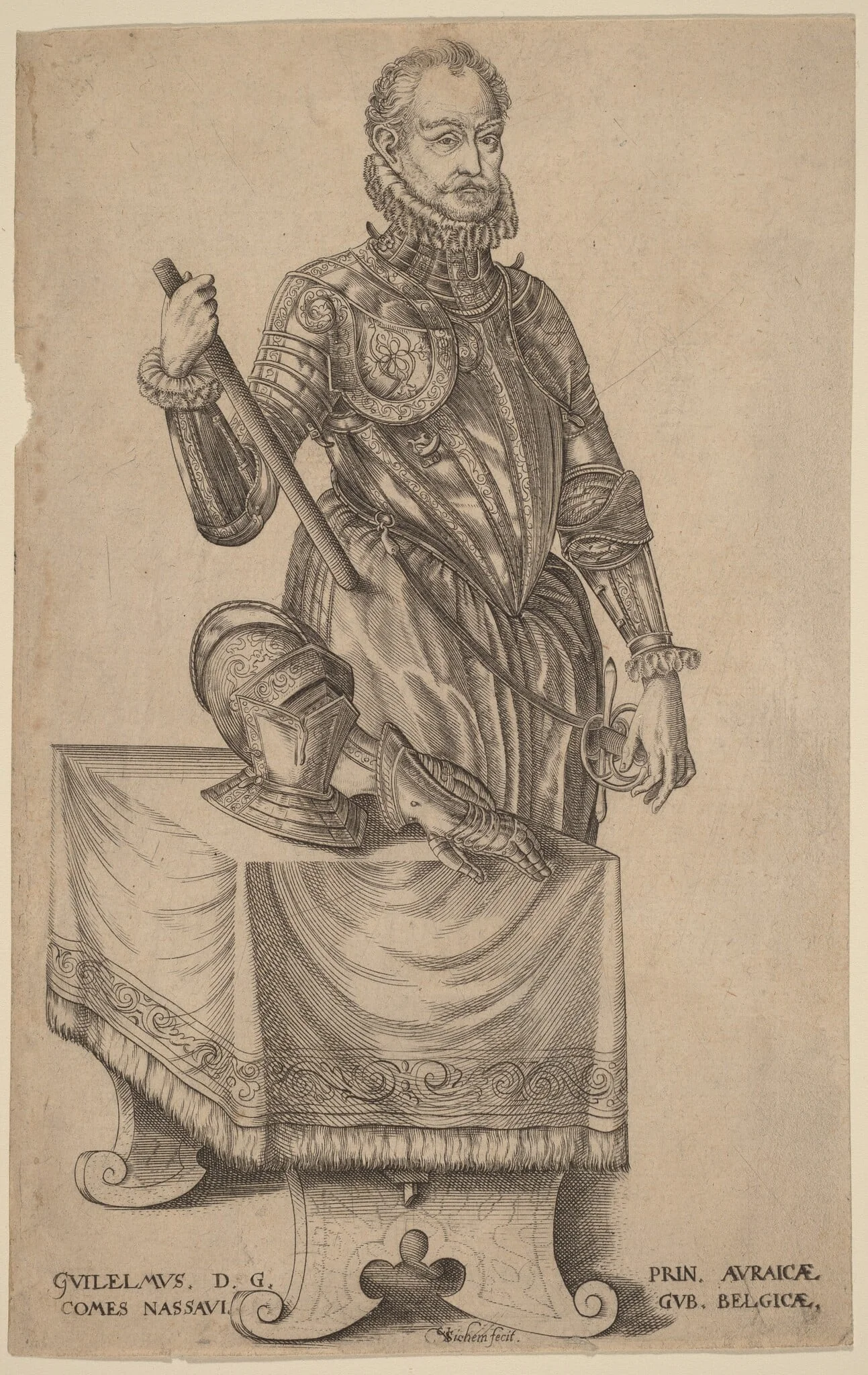 William of Nassau, Prince of Orange, by Christoffel van Sichem I, ink, 1601