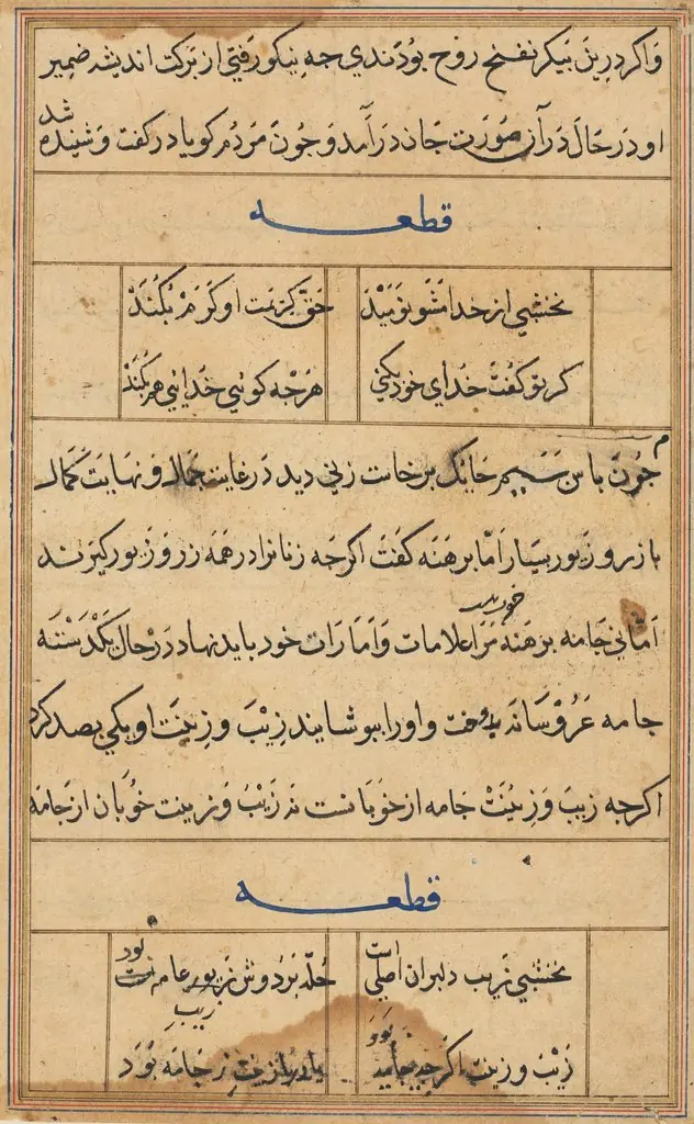 Page from Tales of a Parrot (Tuti-nama): text page