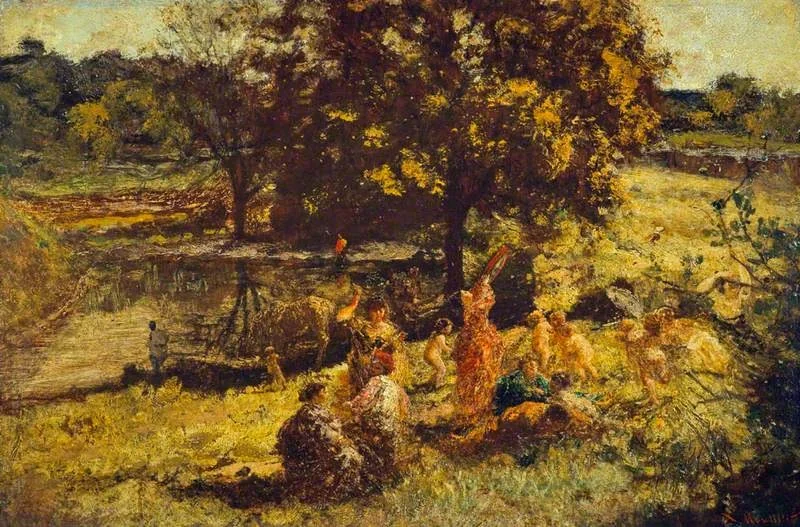 Fête Champetre, by Adolphe Joseph Thomas Monticelli, oil, 1868