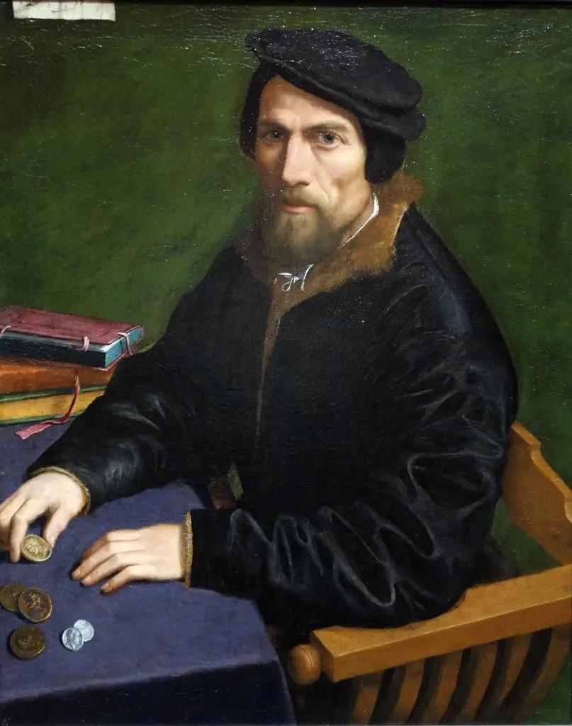 Portrait of a Man with coins