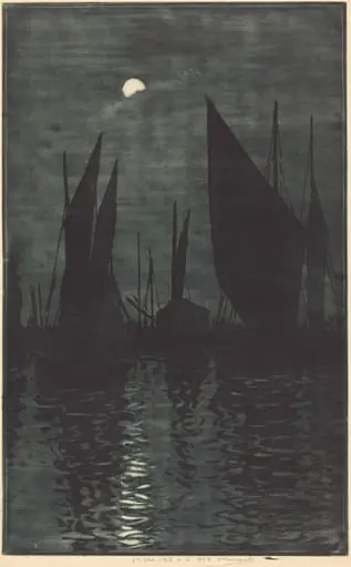 Moonlight in the Harbor at Dieppe