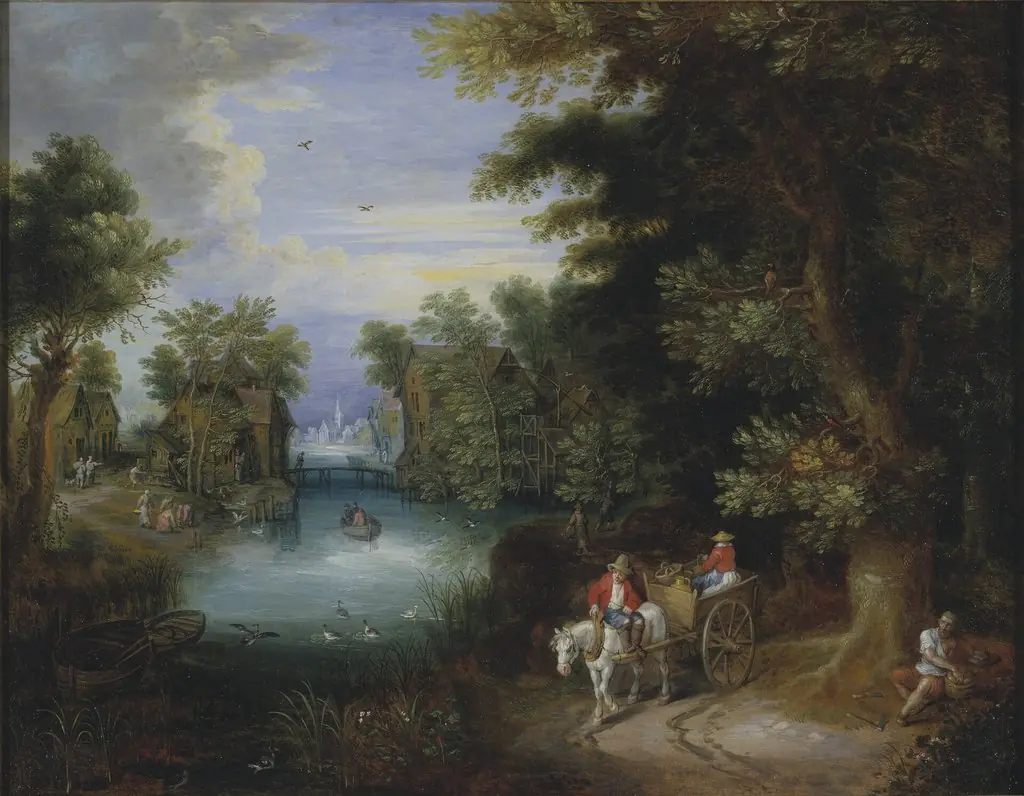 River Landscape with Peasants