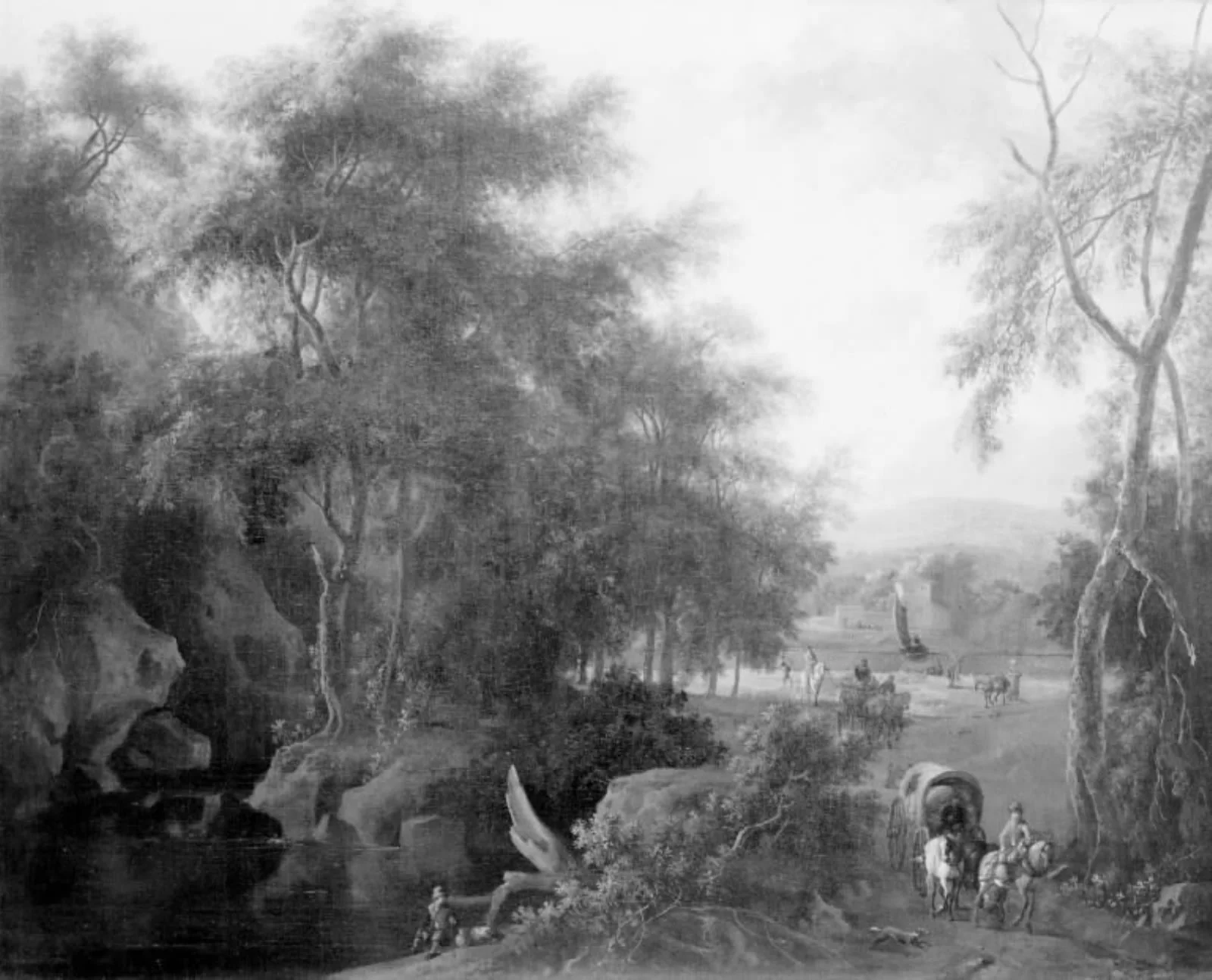 Wooded Landscape, by Unknown, unspecified, 1718