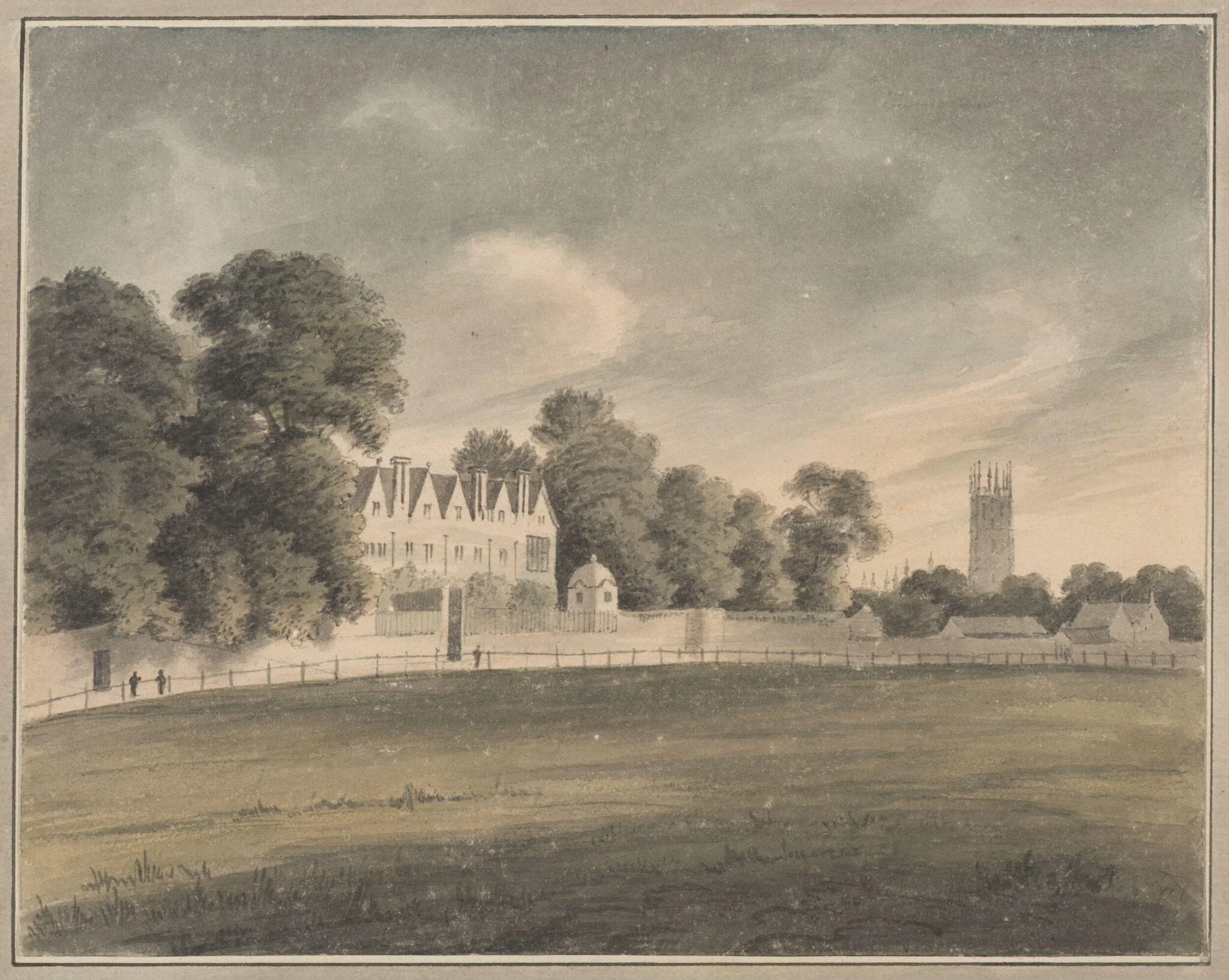 Merton College, Oxford, by James Roberts, watercolor, 1793