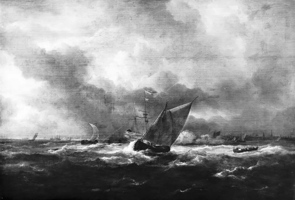 Ships in stormy weather