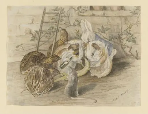 The little lizard, Bill, supported by two guinea-pigs