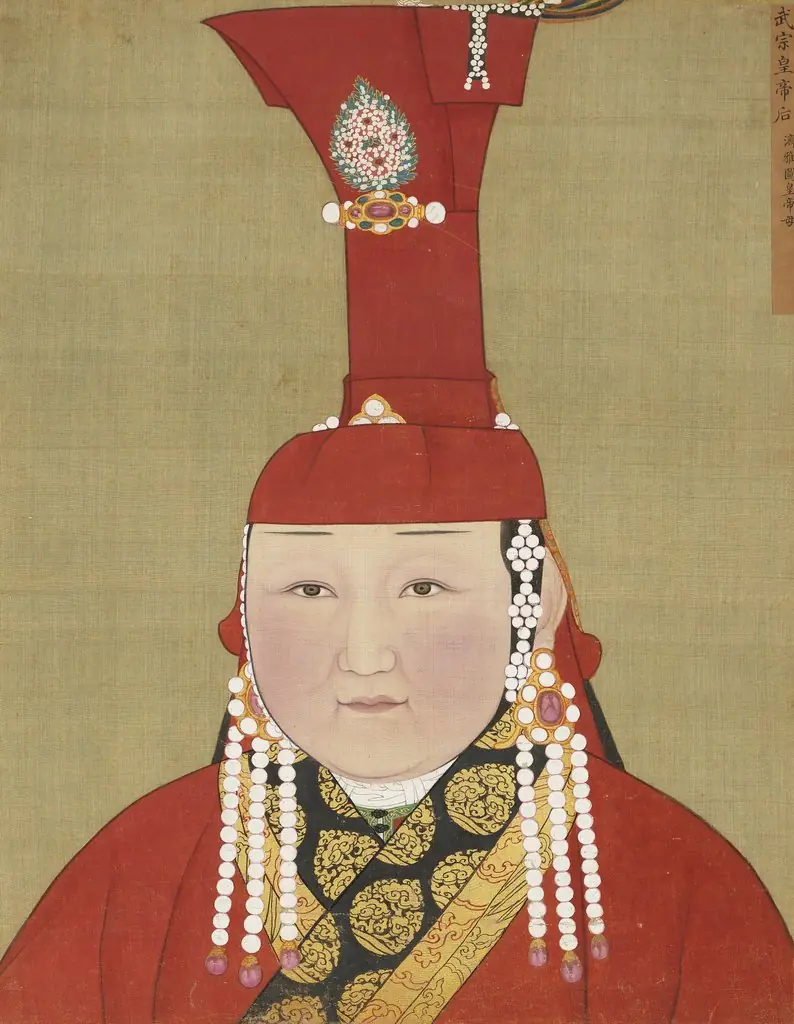 元代后半身像册-武宗皇帝后 济雅图皇帝母