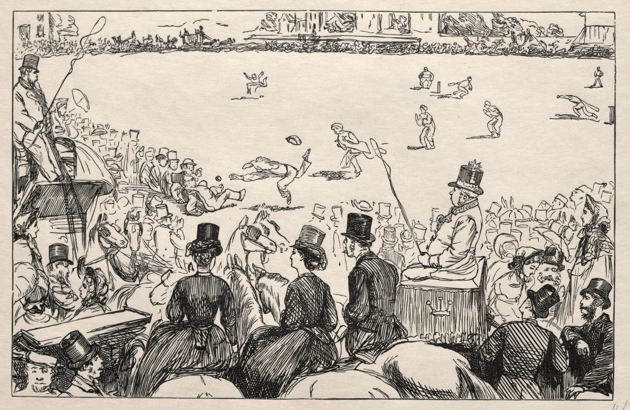University Cricket Match at Lords, by George Louis Palmella Busson Du Maurier, 1862