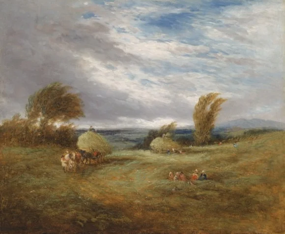 In the Hayfield, by David Cox, oil, 1831