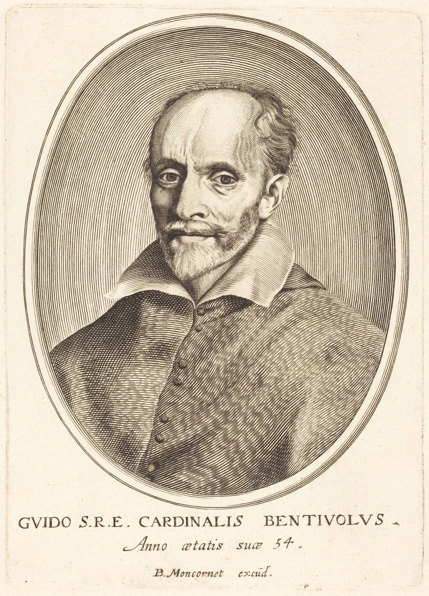 Guido Bentivoglio, by Balthasar Moncornet, ink, 1634
