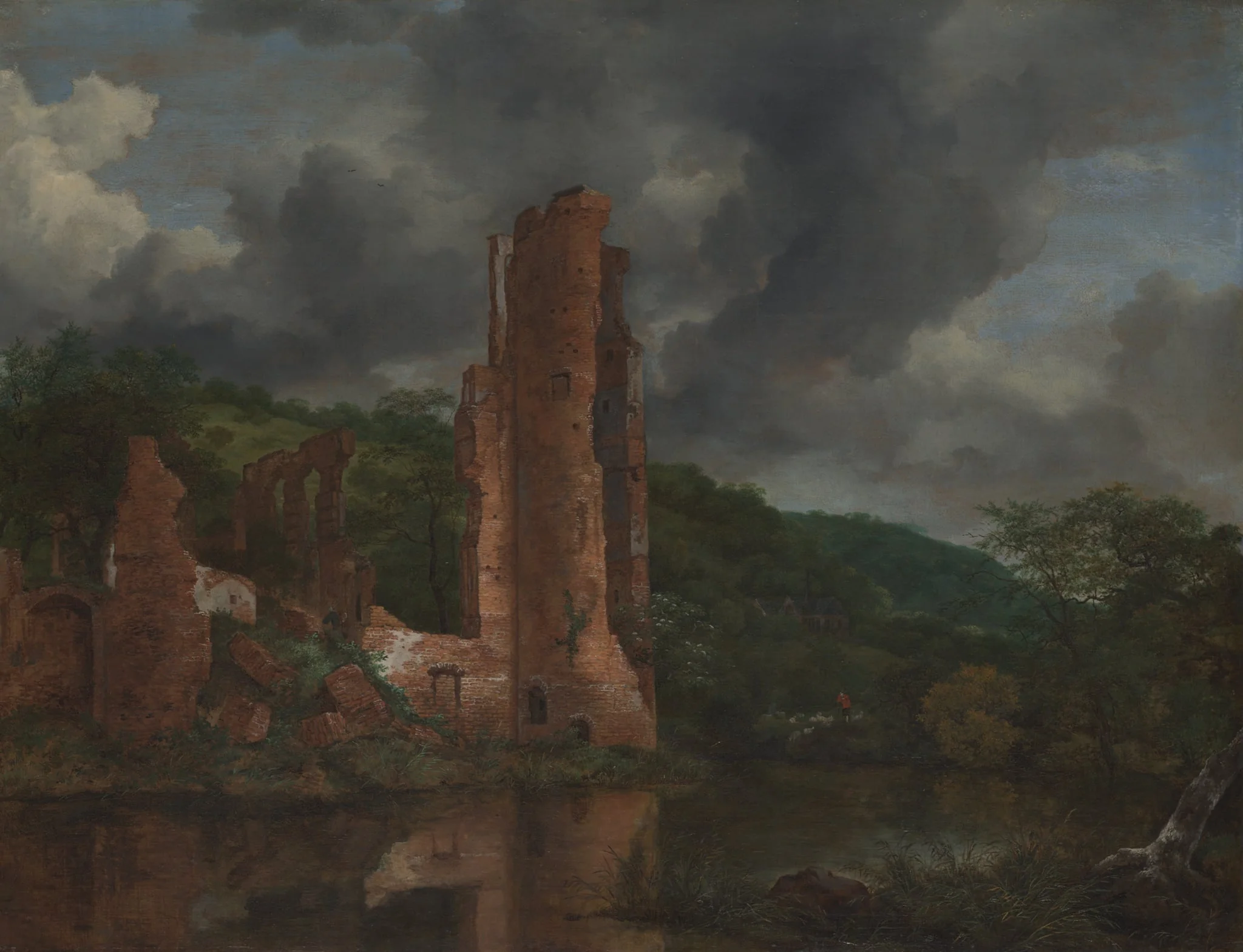 Landscape with the Ruins of the Castle of Egmond, by Jacob van Ruisdael, oil, 1652