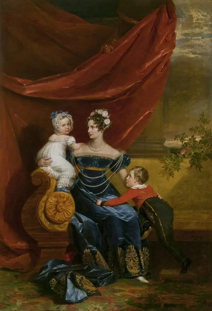 Portrait of Grand Duchess Alexandra Fiodorovna with Children