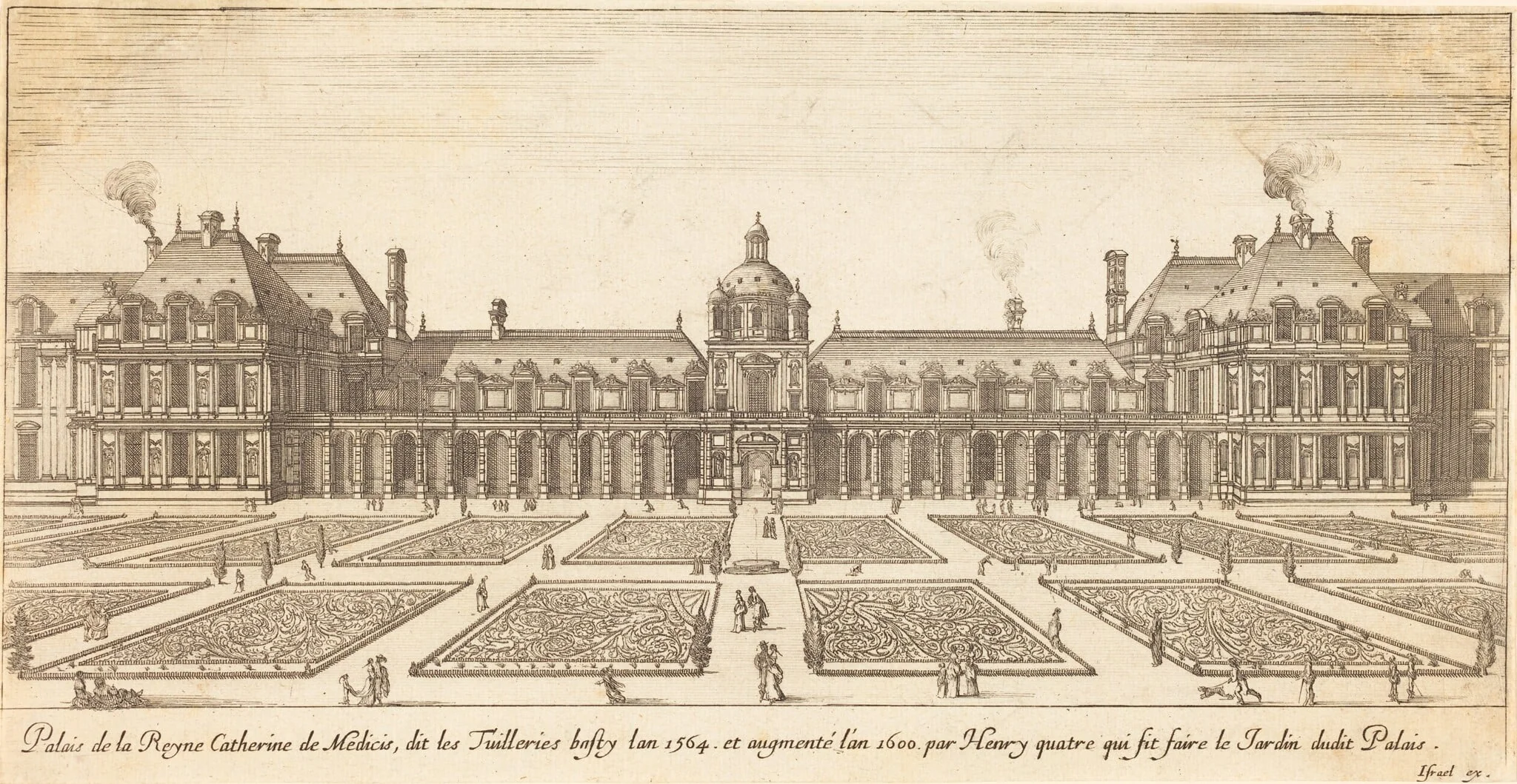 Palais de la Reyne Catherine de Medicis, by Israël Silvestre, ink, 1652