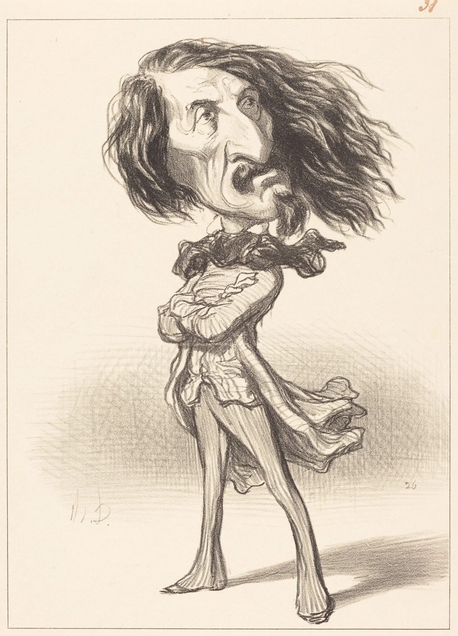 Lagrange, by Honoré Daumier, ink, 1849