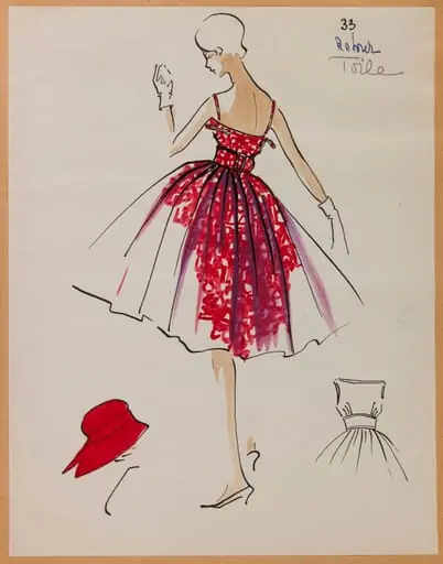 Robe rouge à ceinture à la taille