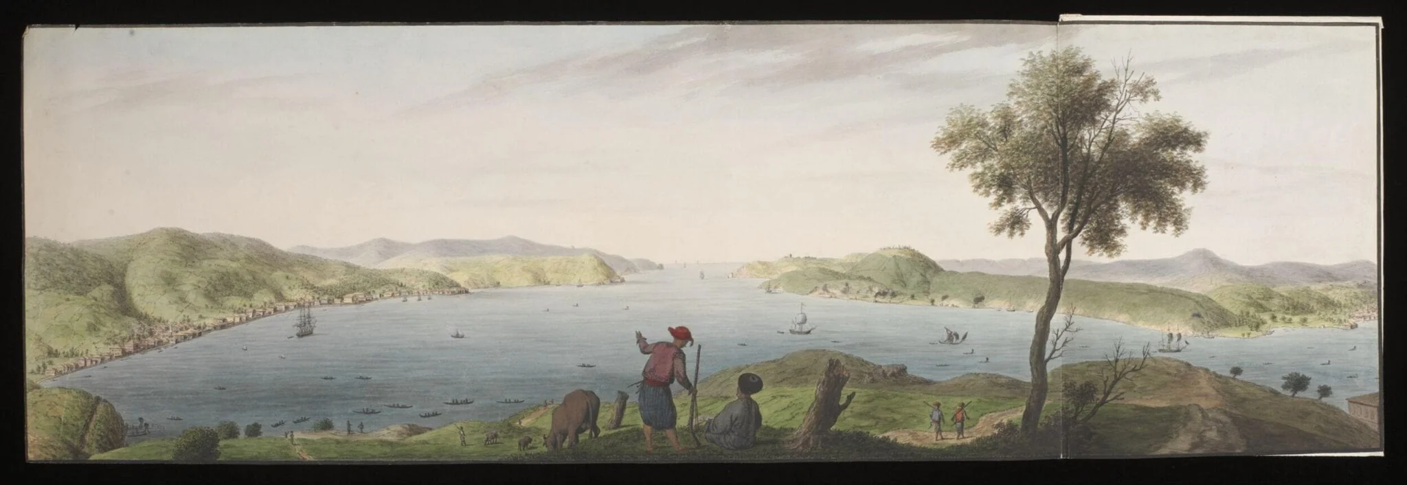 View of the Bosphorus, looking towards the Black Sea, by Anonymous Greek artist, watercolor, 1809