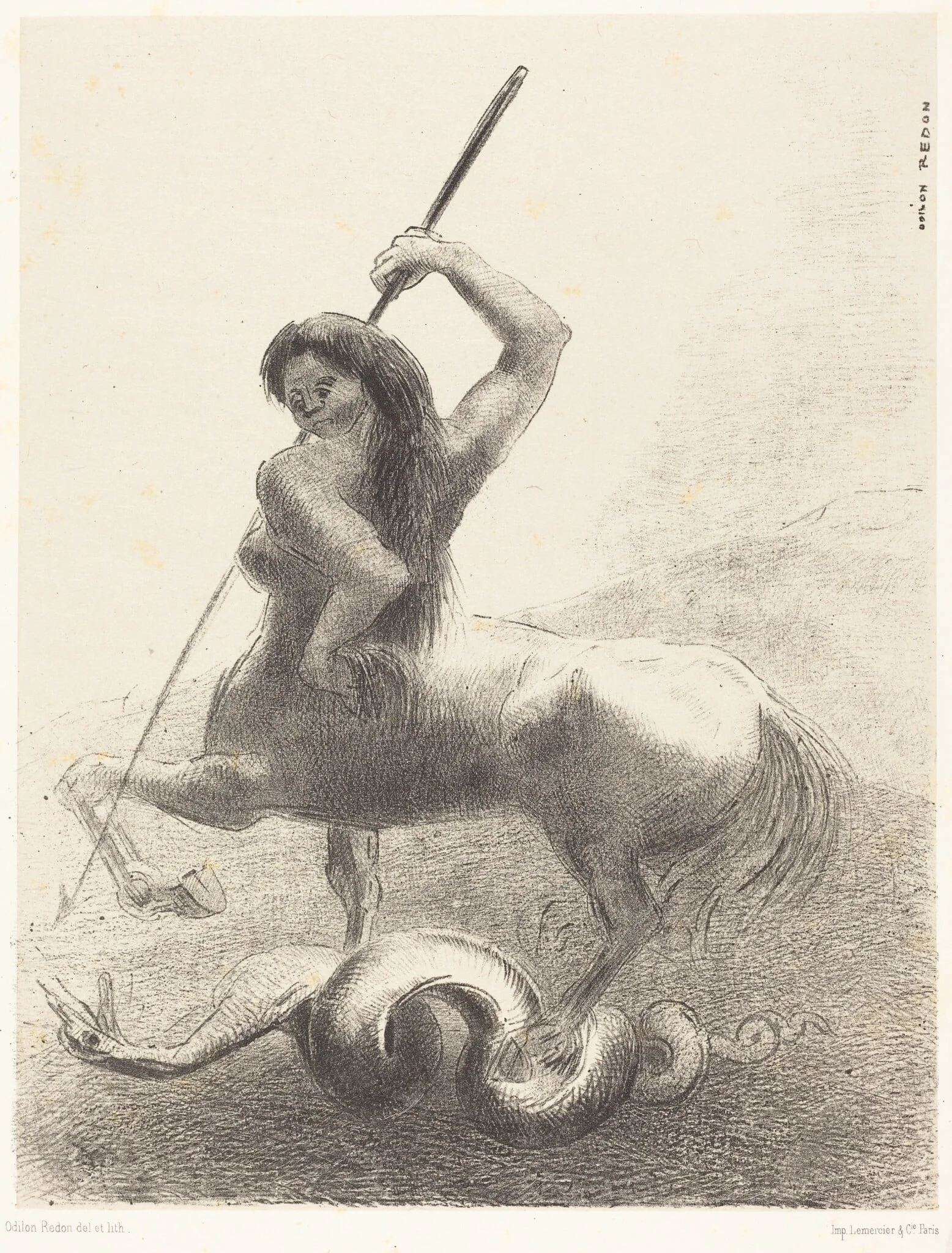 Il y eut des luttes et des vaines victoires (There were struggles and vain victories), by Odilon Redon, ink, 1883