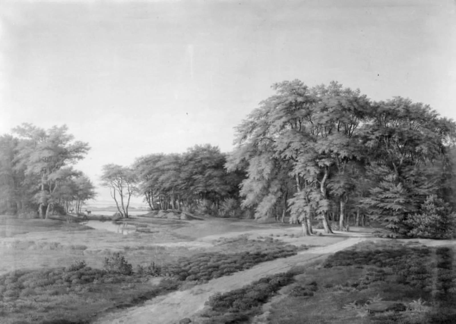 Landscape. Composition, by Unknown, unspecified, 1842