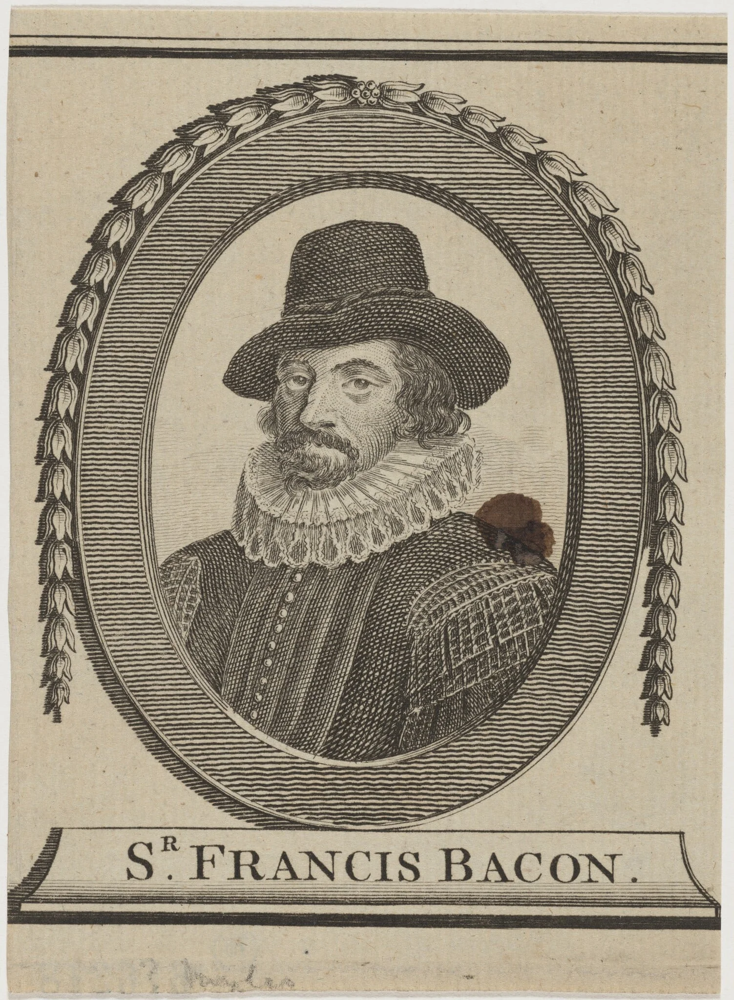 Sir Francis Bacon, by Unknown 19th Century, ink, 1850