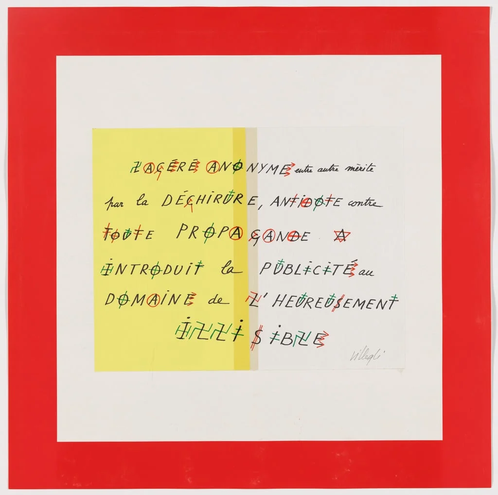 Untitled, by Jacques Villeglé, ink, 1973