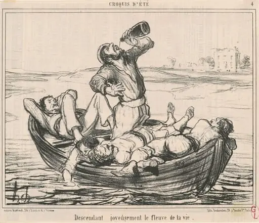 Descendant joyeusement le fleuve de la vie