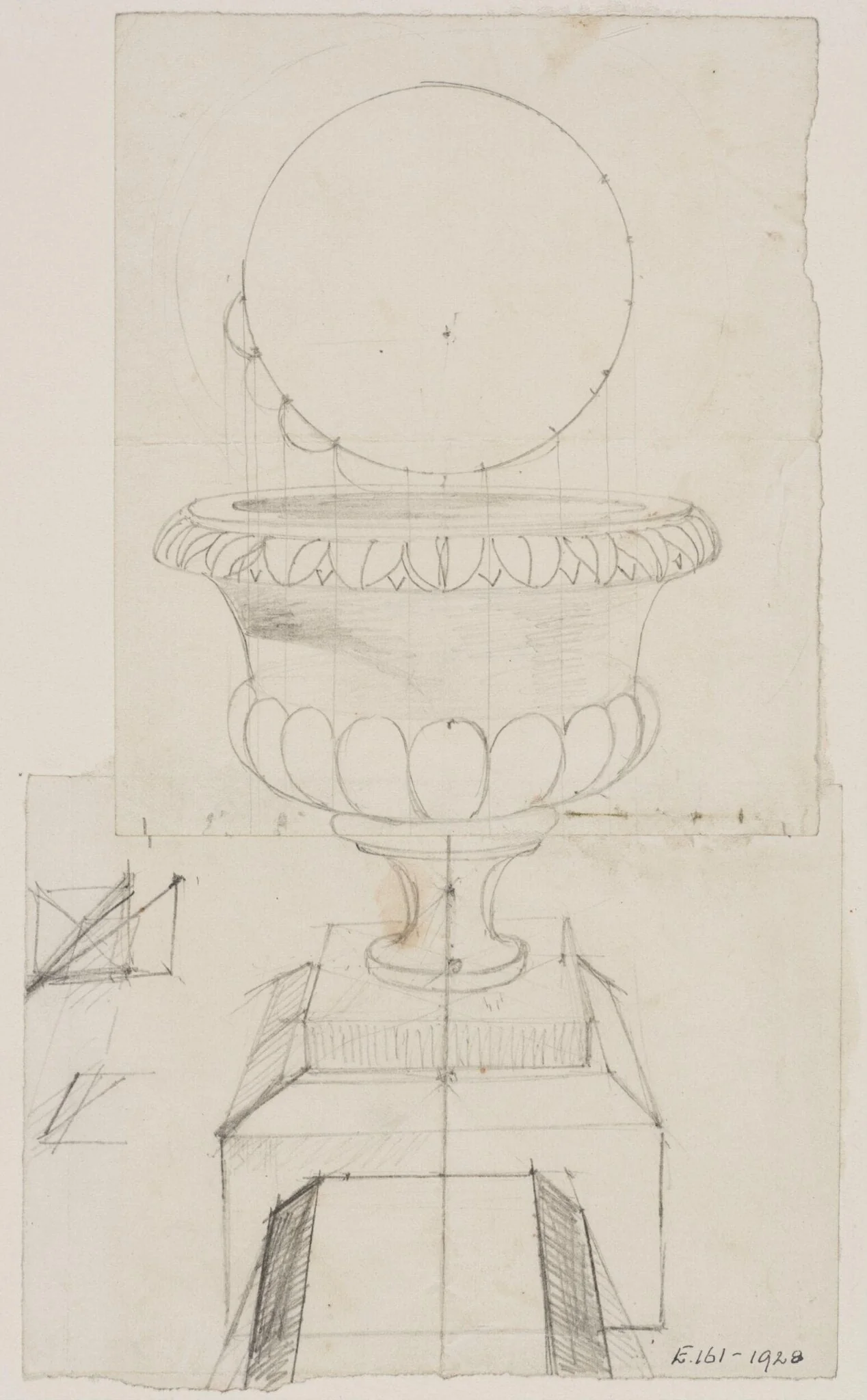 Drawing illustrating the theory of perspective