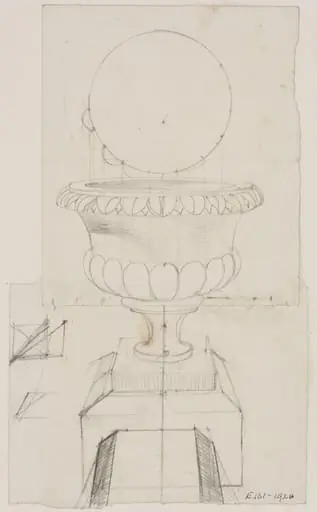 Drawing illustrating the theory of perspective