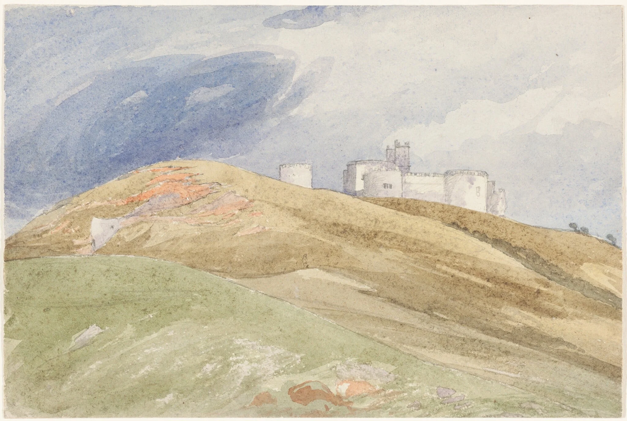 Castle on a Hill, by James Bulwer, graphite, 1801