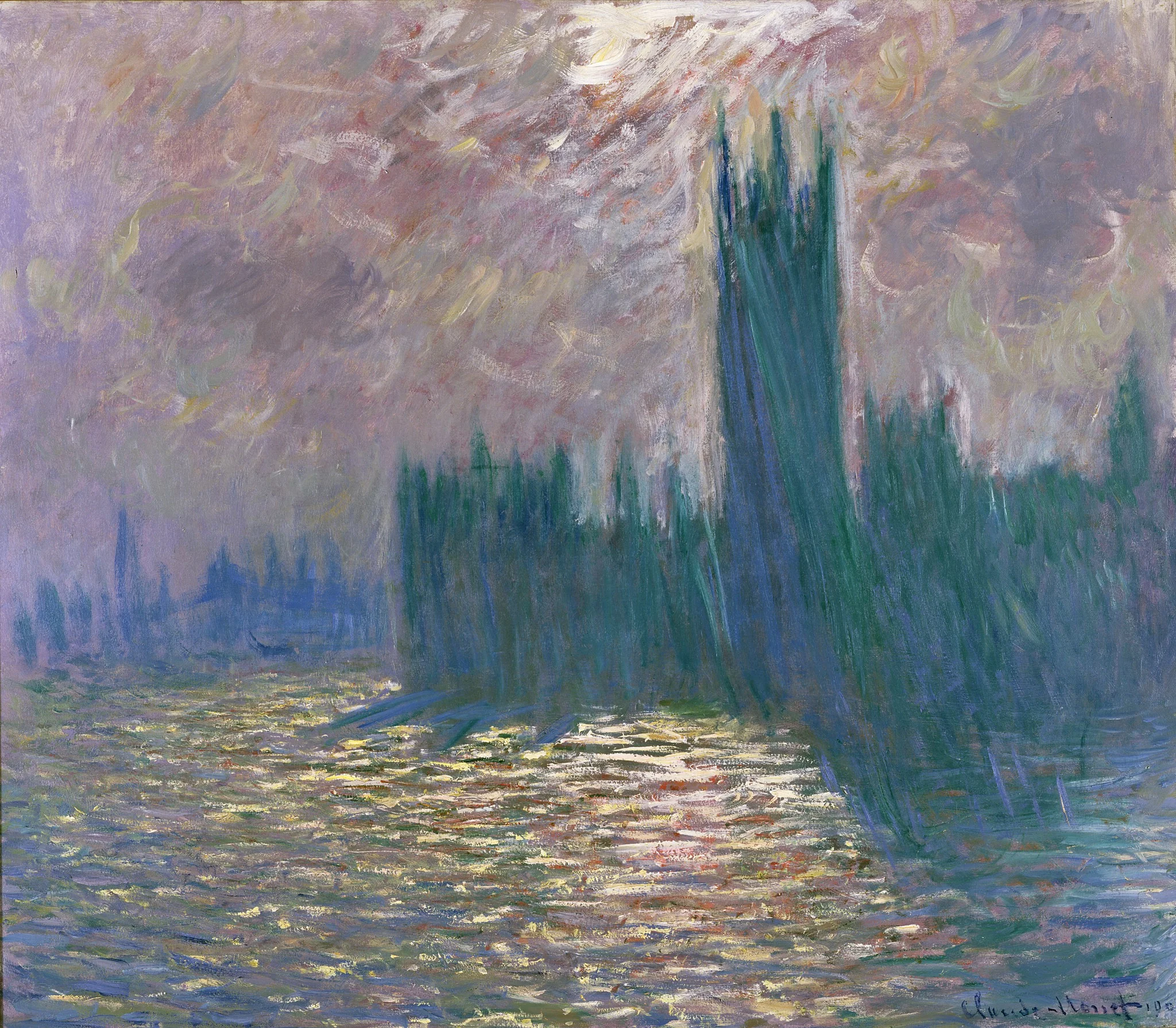London. Parliament. Reflections on the Thames, by Claude Monet, oil, 1905