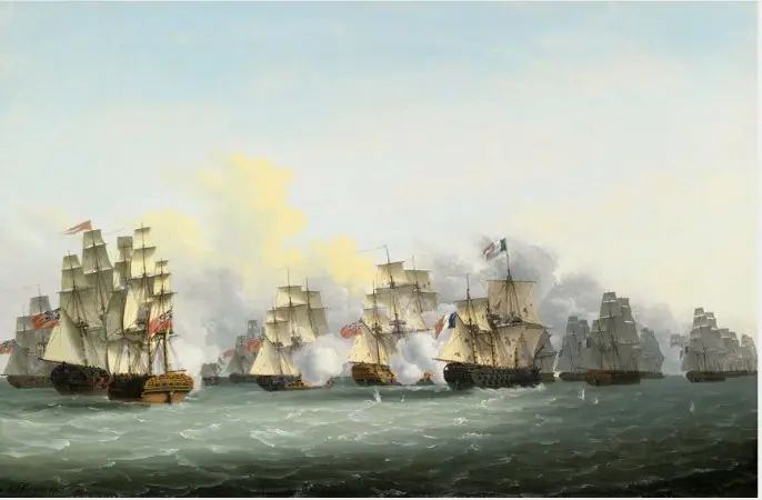 'The Robust' Engaging 'The Hoche' off Tory Island, 12th October 1798