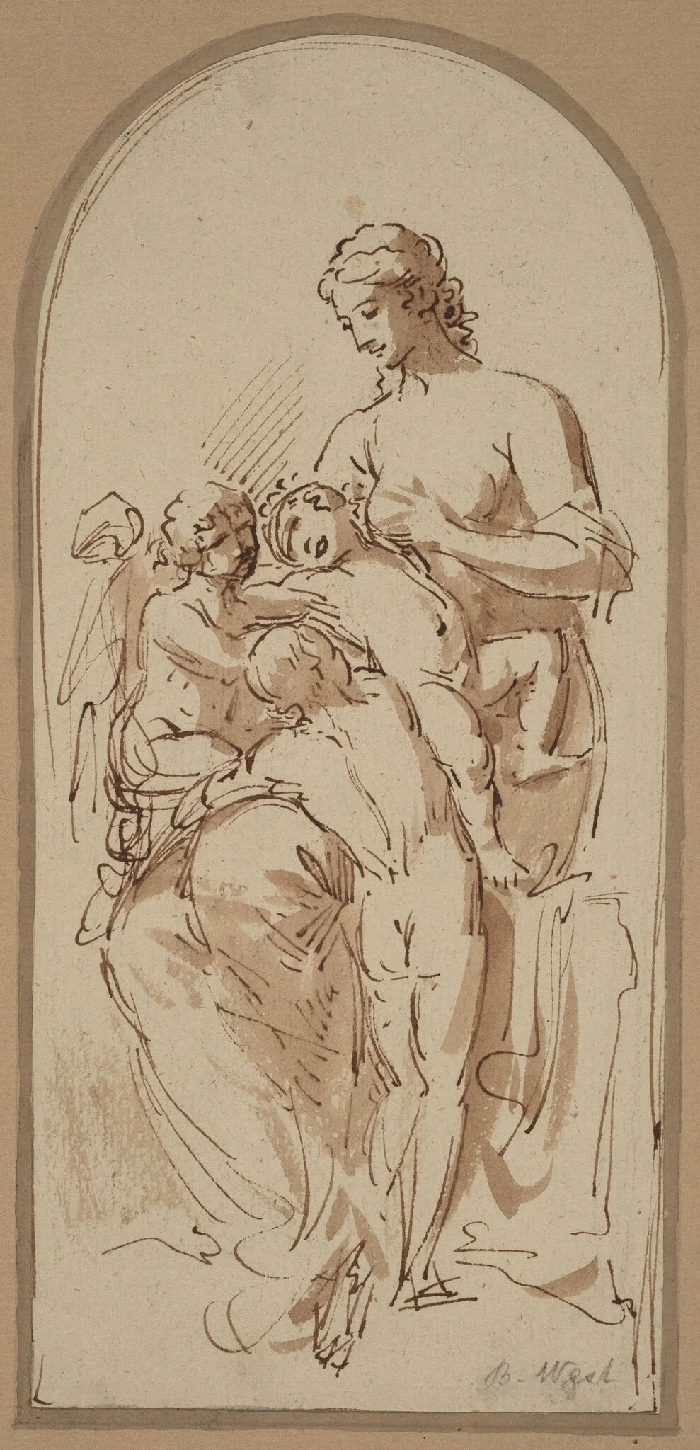 Charity, by Benjamin West, ink, 1779