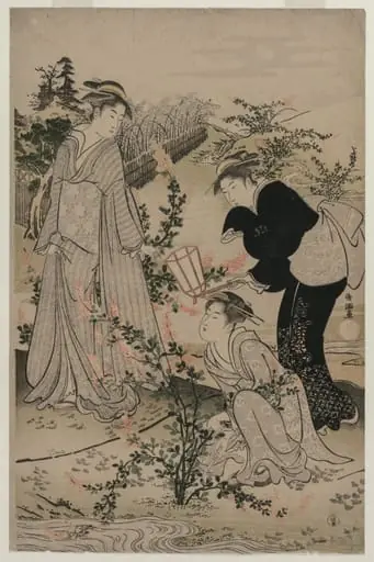 Women Cutting Branches of Bush Clover; The Noji Tama River in Omi Province, from an untitled series of the Six Tama Rivers