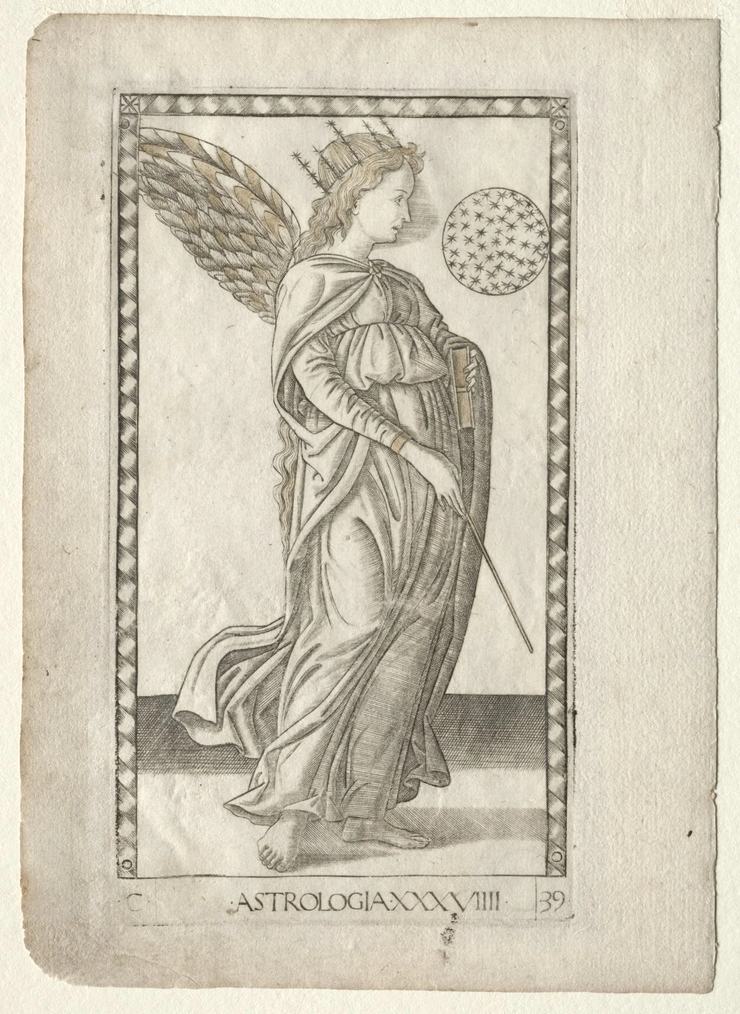 Astrology (from the Tarocchi, series C:  Liberal Arts, #29), by Master of the E-Series Tarocchi, 1467