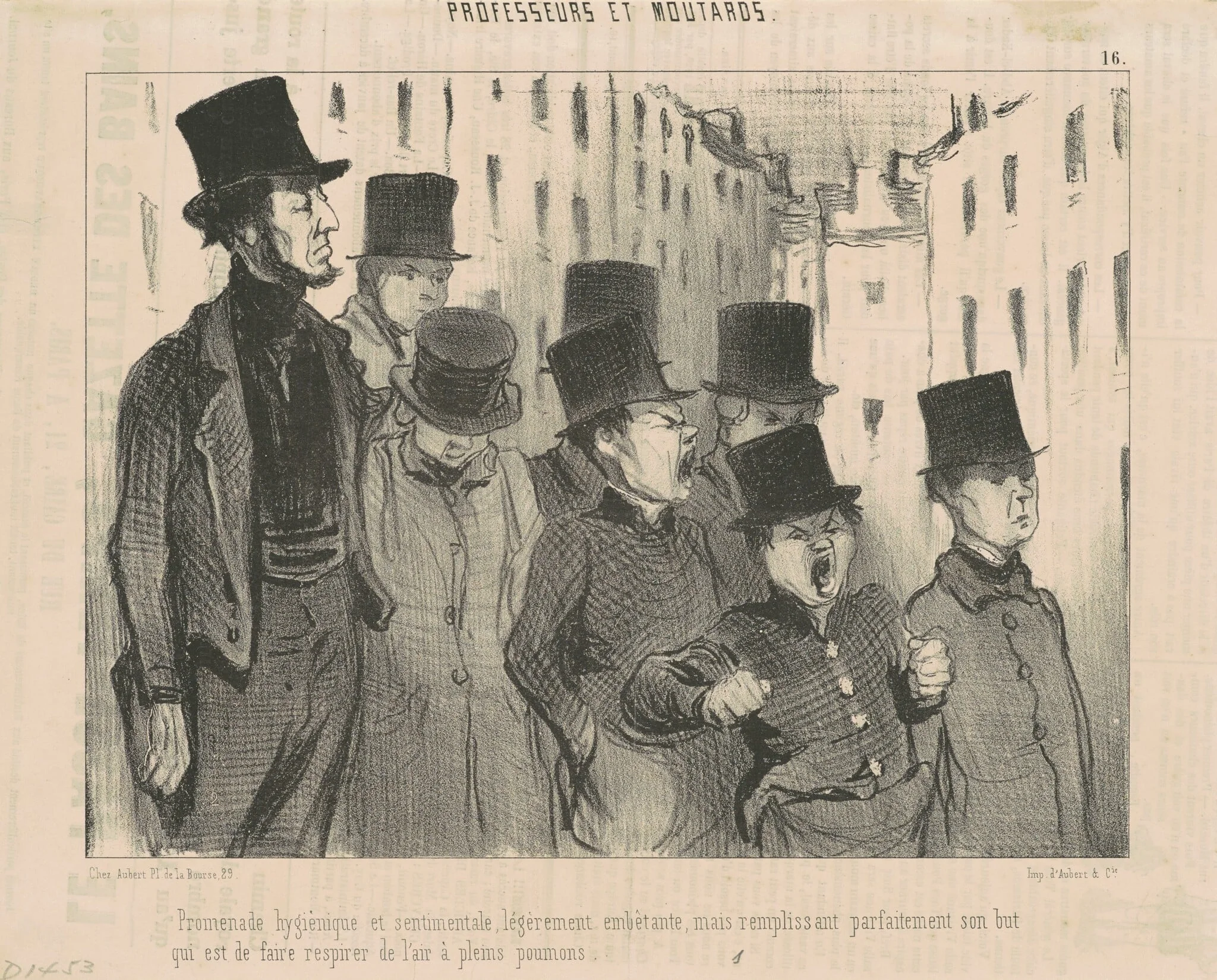 Promenade hygiénique et sentimentale ..., by Honoré Daumier, ink, 1846
