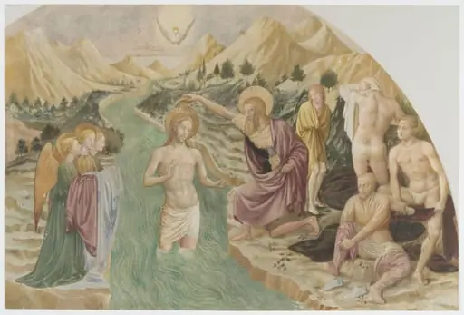 Copy after the painting Baptism of Christ by Masolino in Castiglione d'Olona