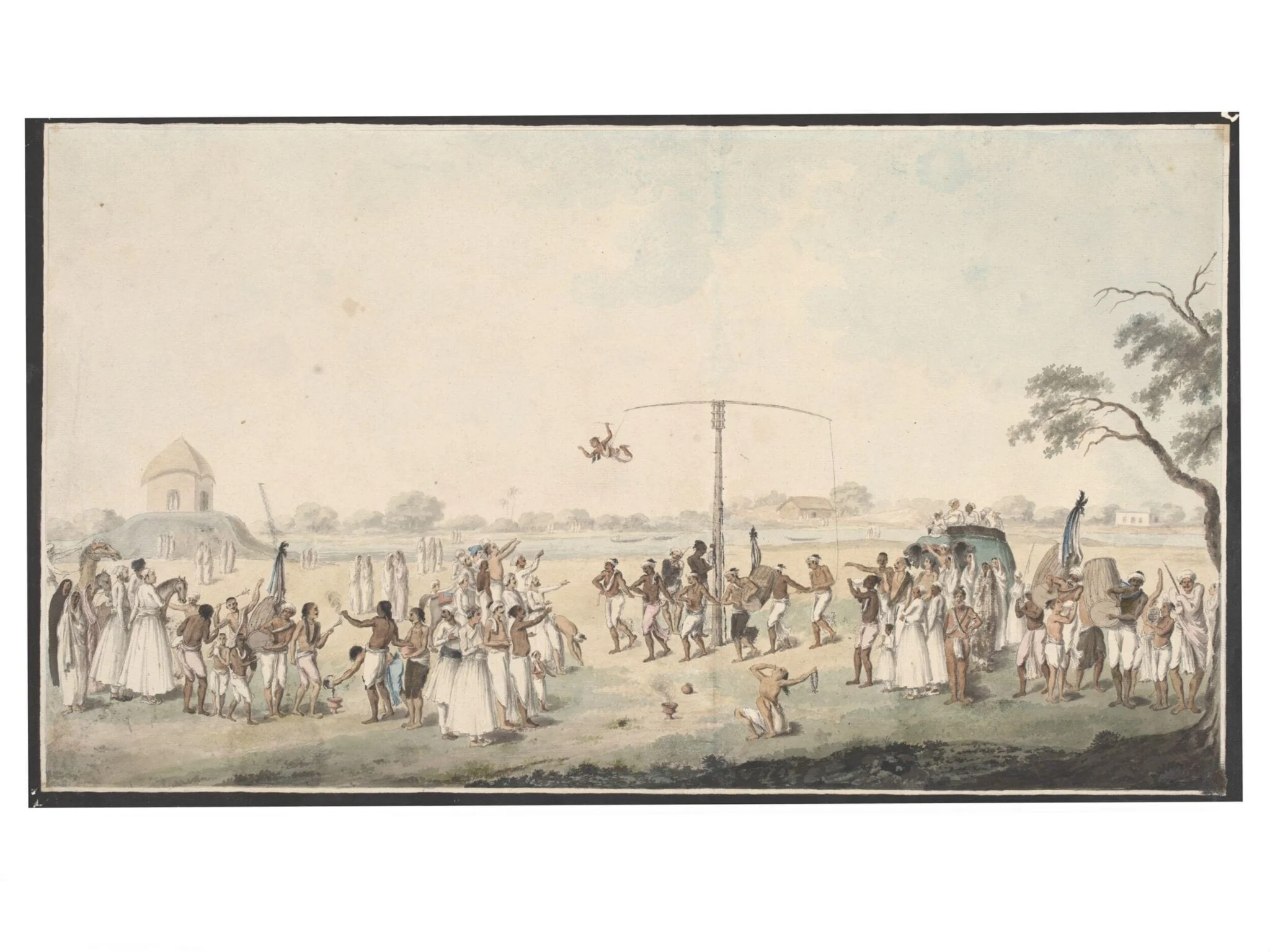 Hook-swinging festival, by Unknown, paint, 1795