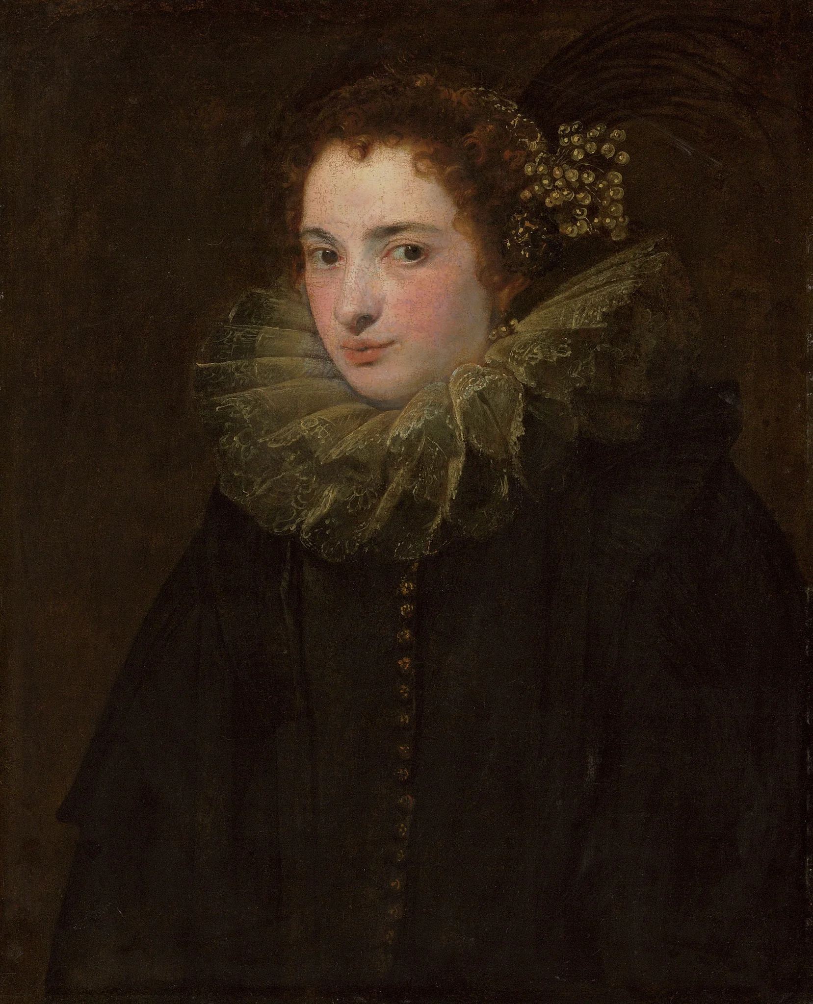 A portrait of a noblewoman, by Anthony van Dyck, oil, 1625
