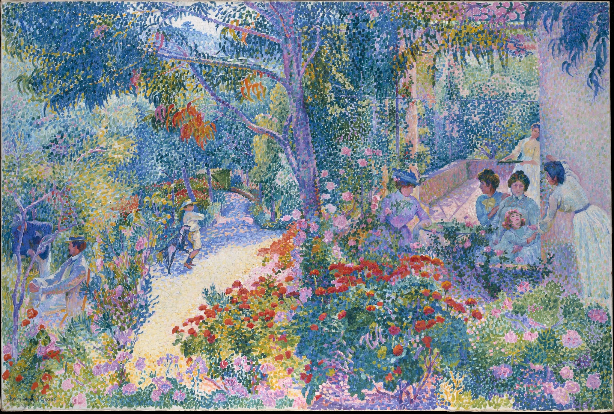 Afternoon in the Garden, by Henri Edmond Cross, oil, 1904