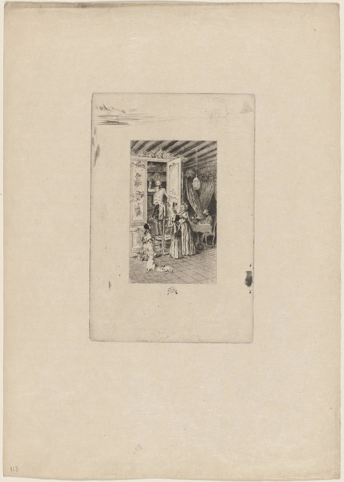 Les Vieux, by Félix-Hilaire Buhot, ink, 1879