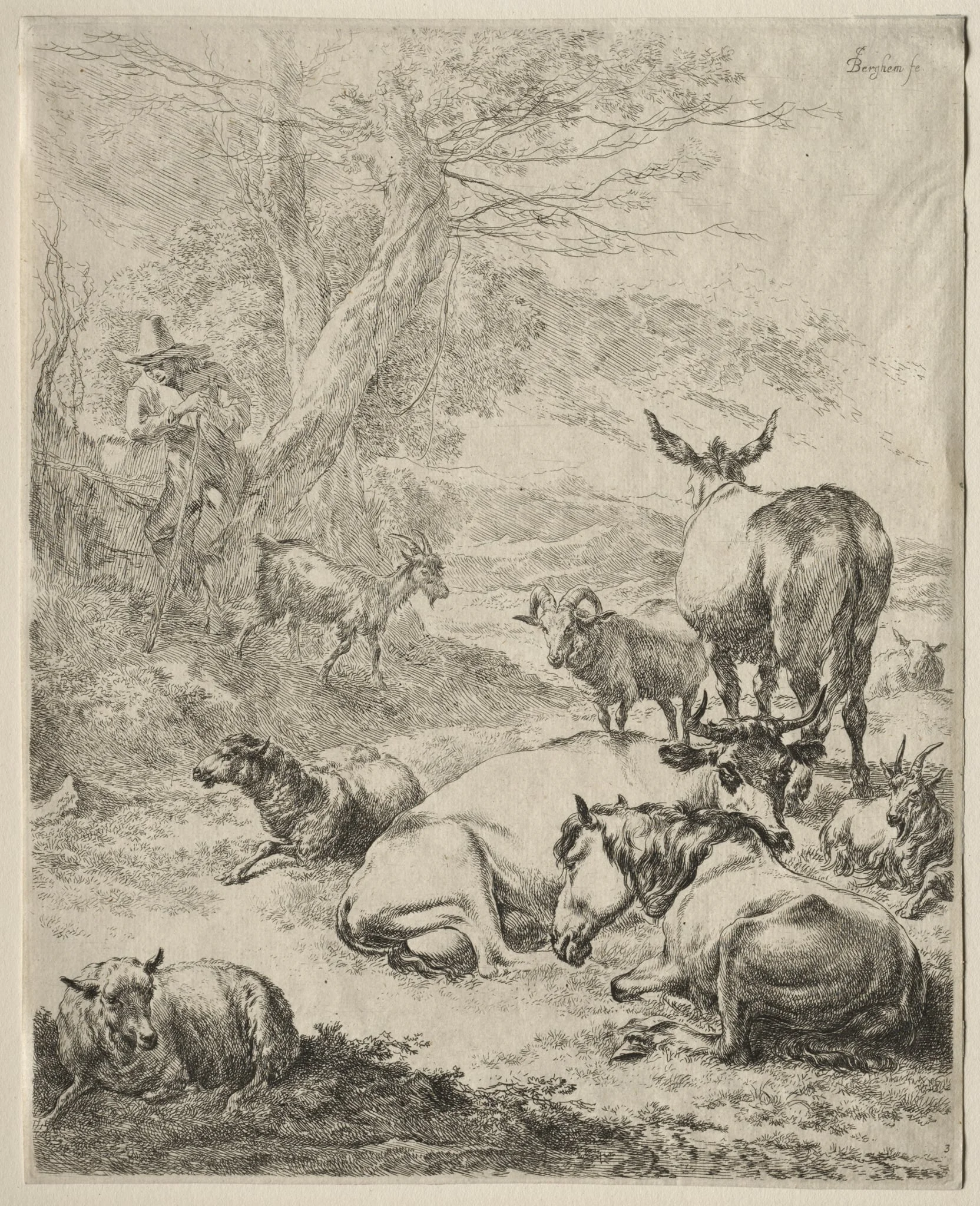 The Herd at Rest, by Nicolaes Pieterszoon Berchem, 1652