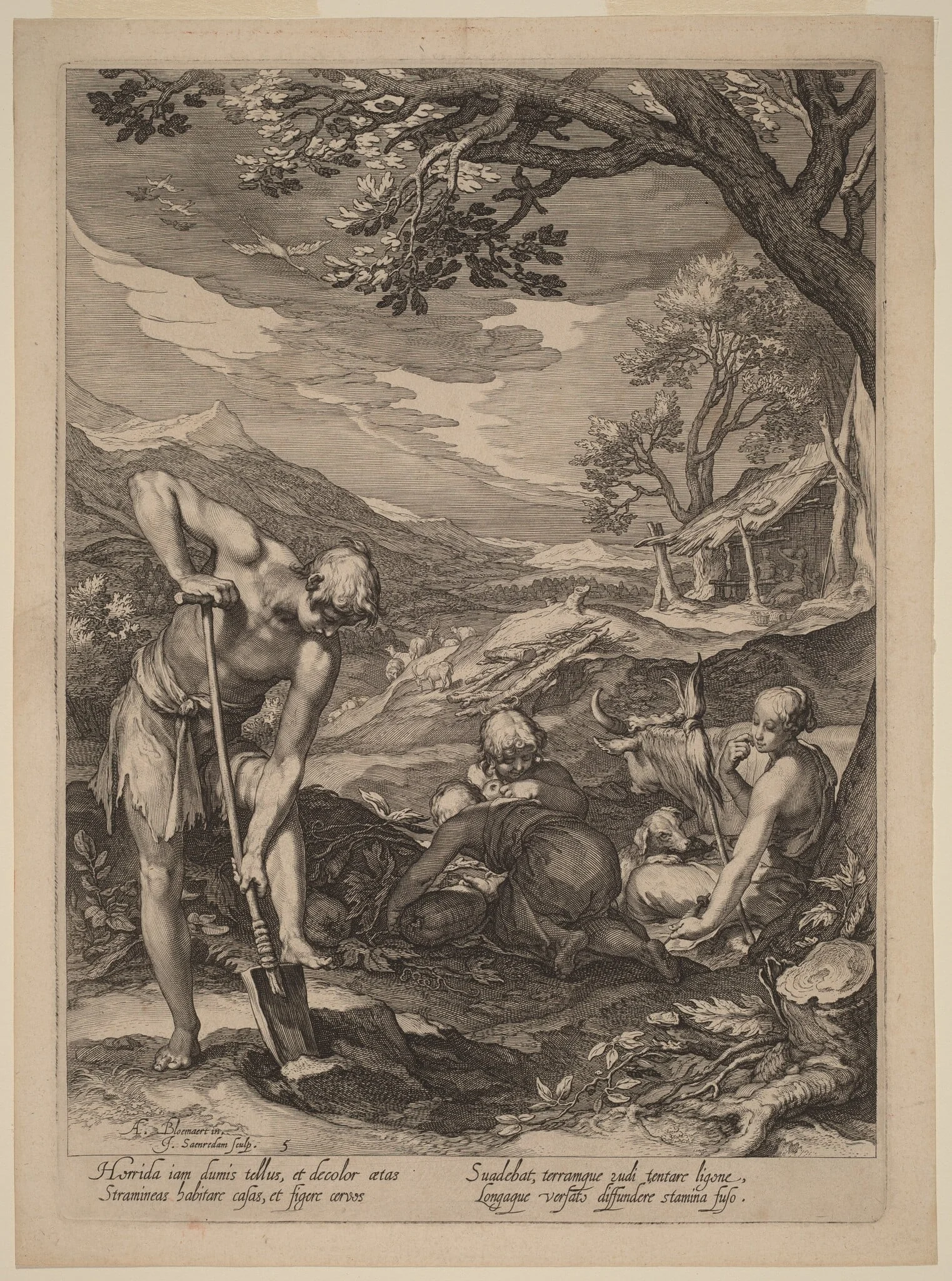 Adam and Eve Working, by Jan Pietersz Saenredam, ink, 1604
