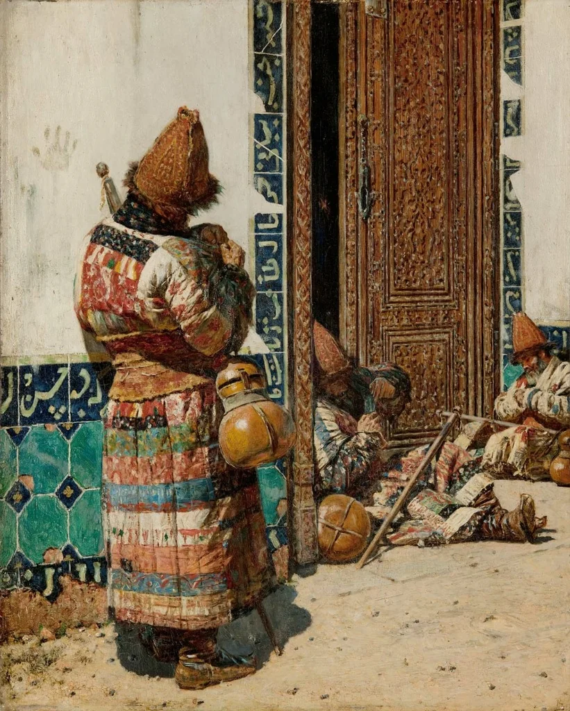 Monks at the Door of a Mosque