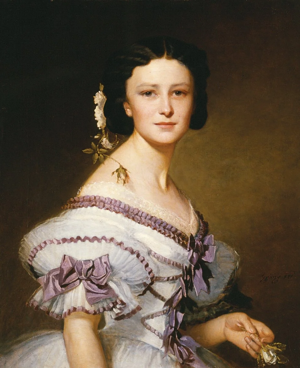 Portrait of Szidónia Deák, by Alajos Györgyi Giergl, oil, 1861