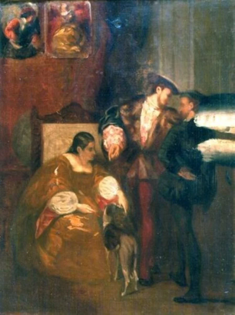 Interior cu familie aristocratică, by Richard Benning, unspecified