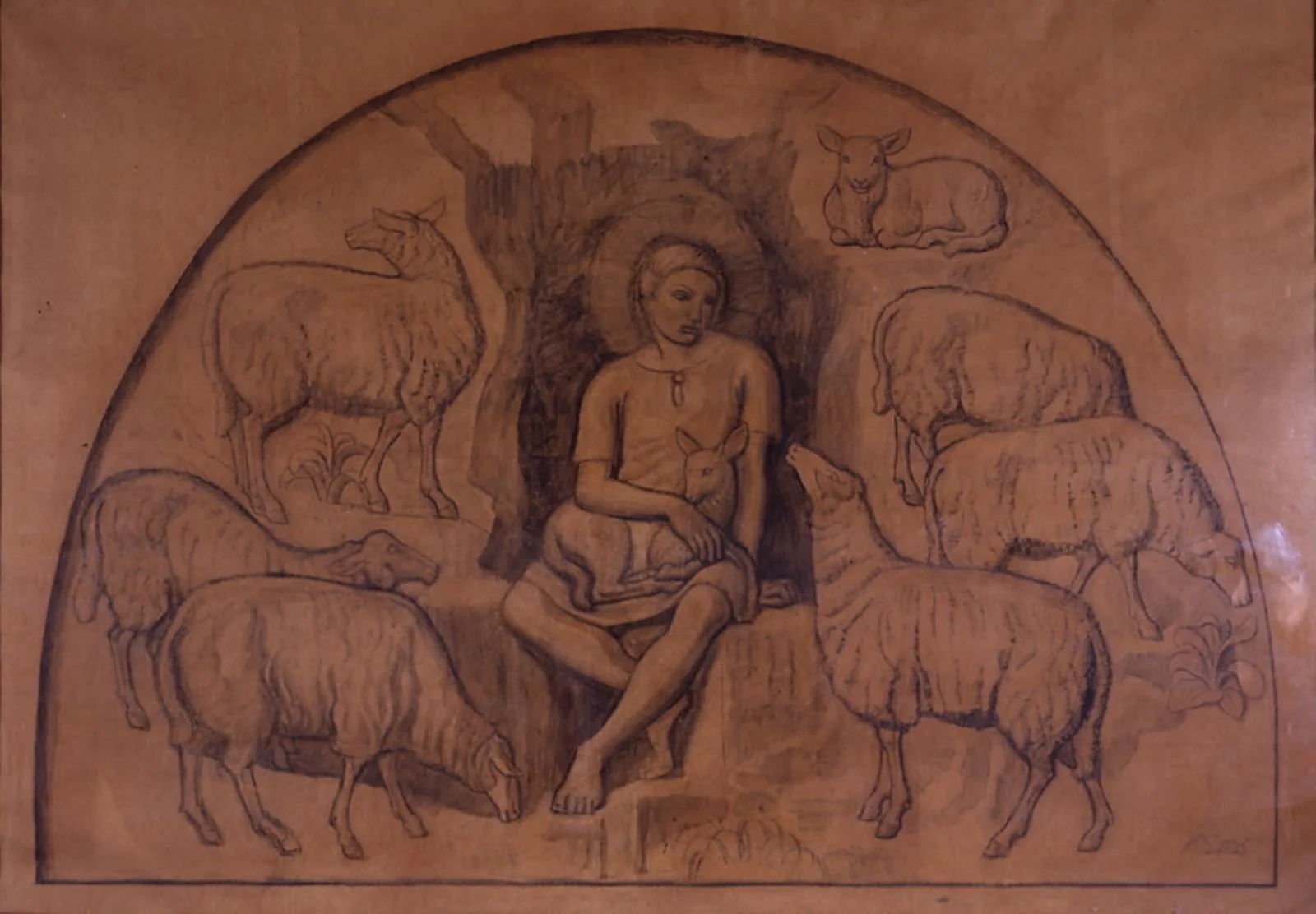 Den gode hyrde, by Unknown, 1925