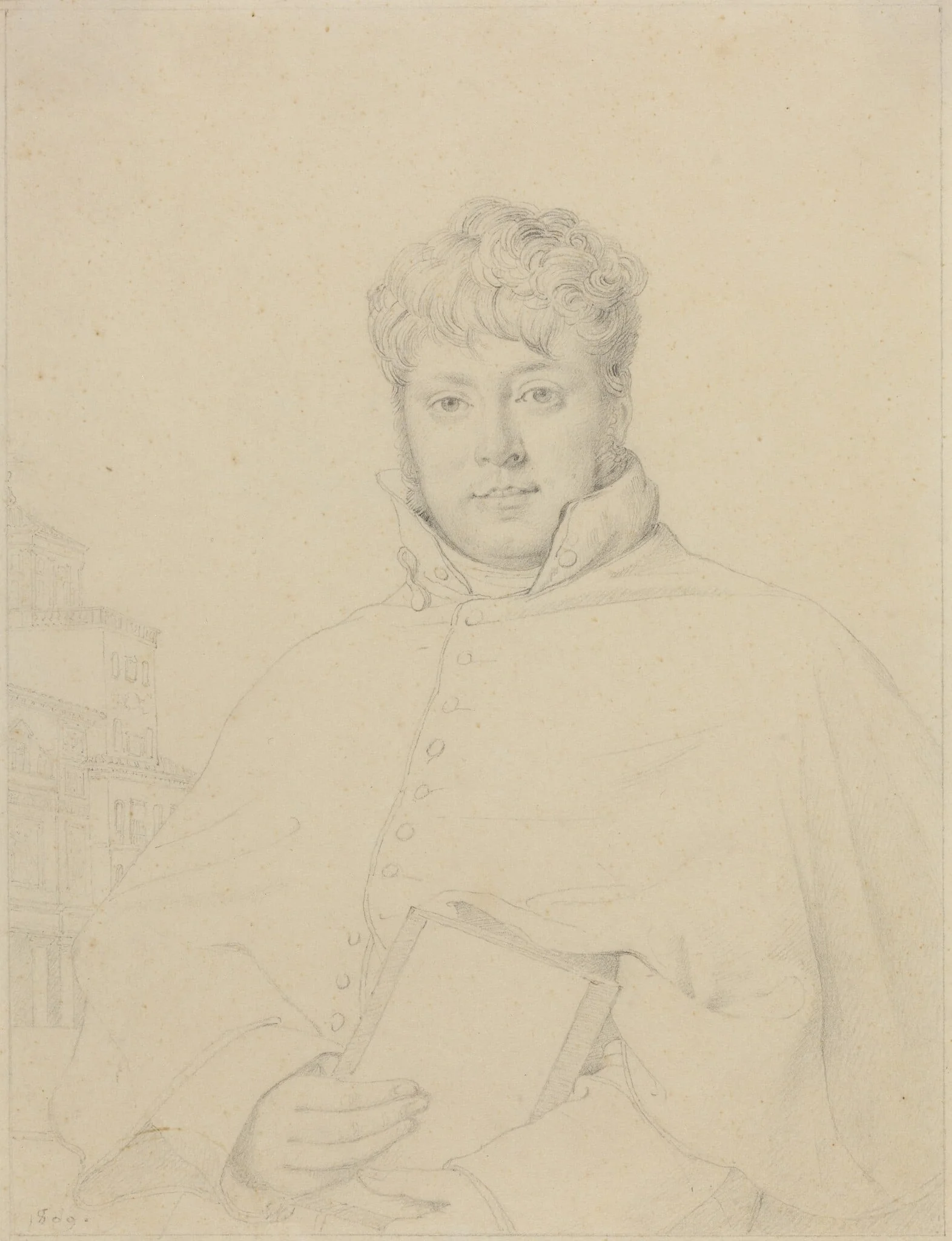 Auguste-Jean-Marie Guénepin, by Jean Auguste Dominique Ingres, graphite, 1809