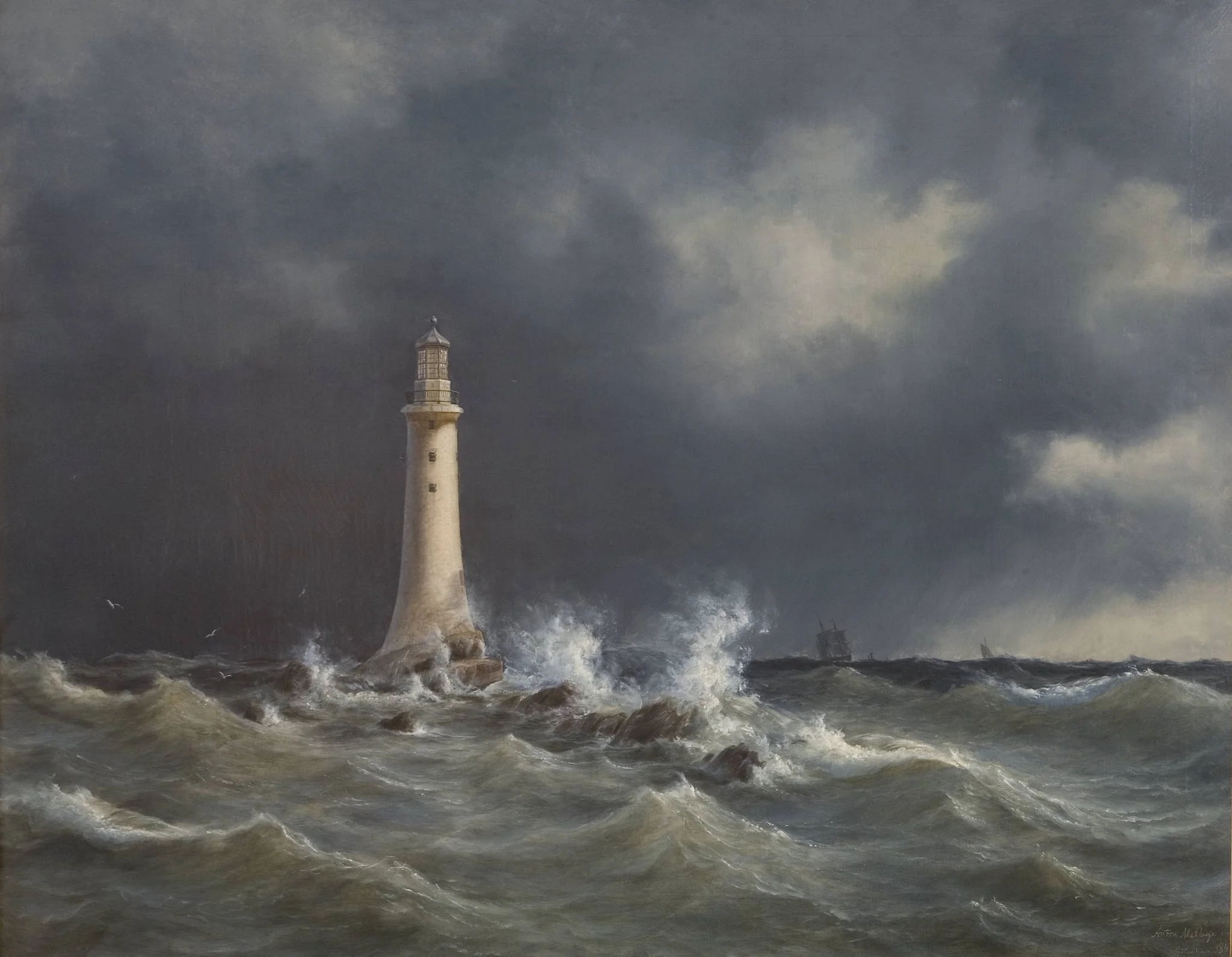 Eddystone Lighthouse, by Unknown, 1846