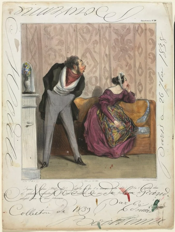 From What! From What! Your Dowry?..., by Honoré Daumier, 1837